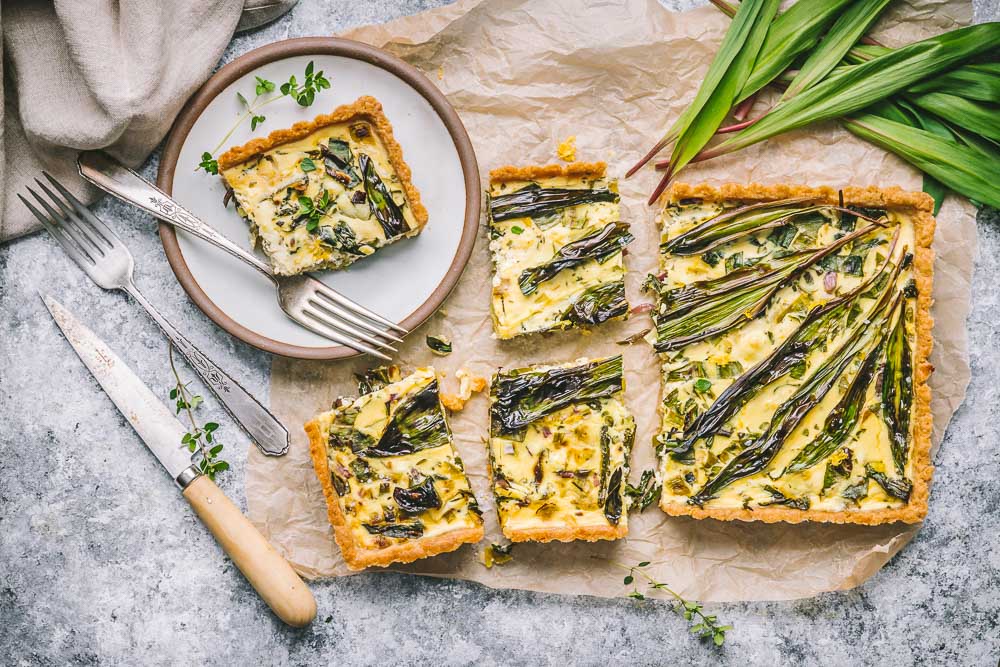 Ramp, Leek and Goat Cheese Tart
