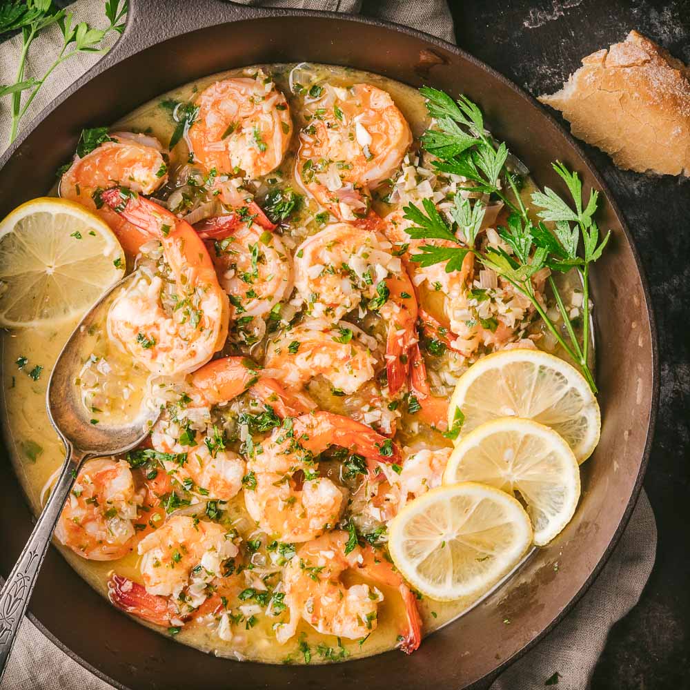 The Most Delicious Garlic Butter Shrimp Scampi Nerds With Knives