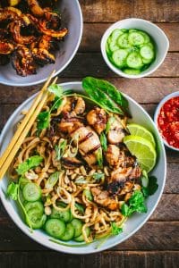 Thai Peanut Noodles with Grilled Chicken