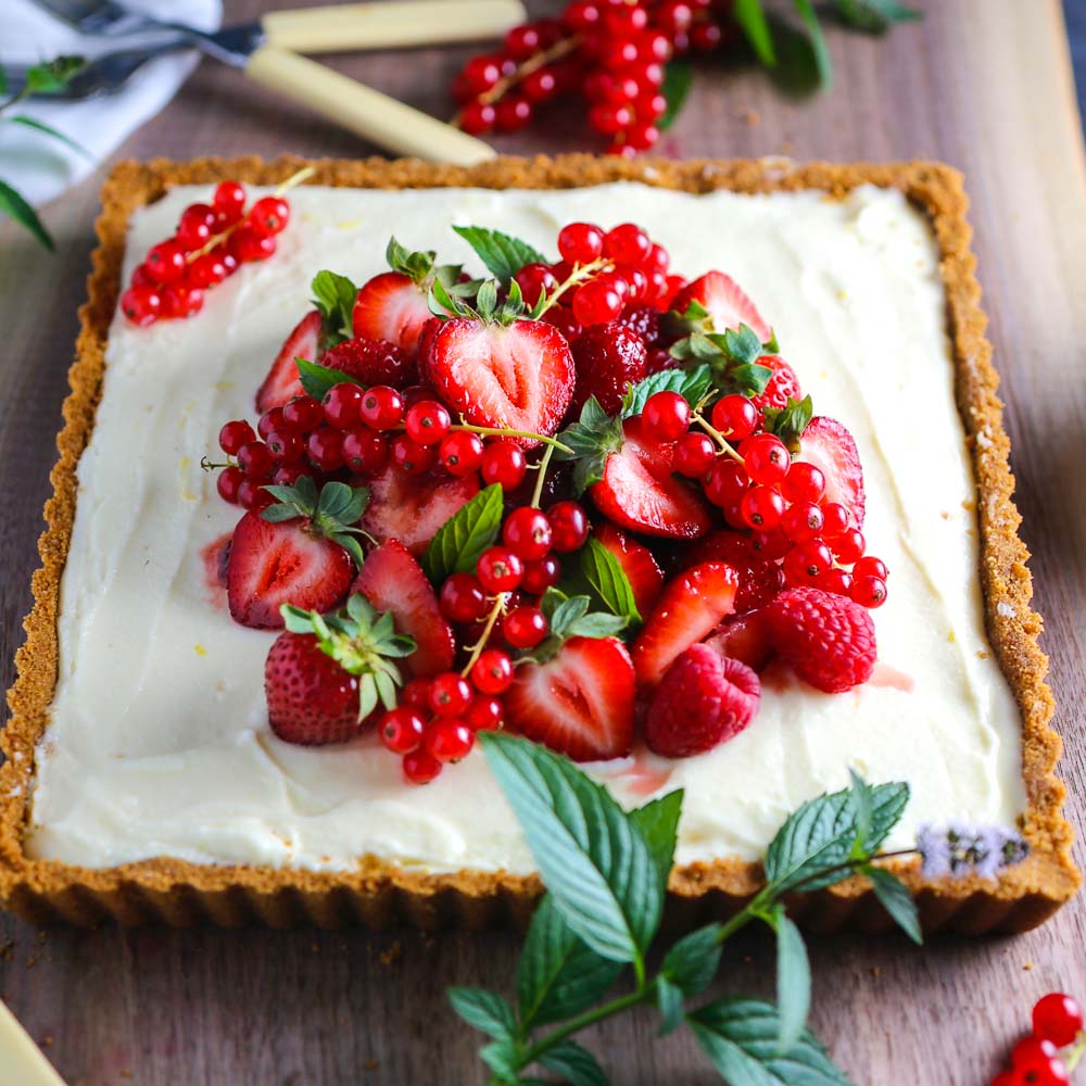 Summer Berry Tart with Lemon Mascarpone Cream